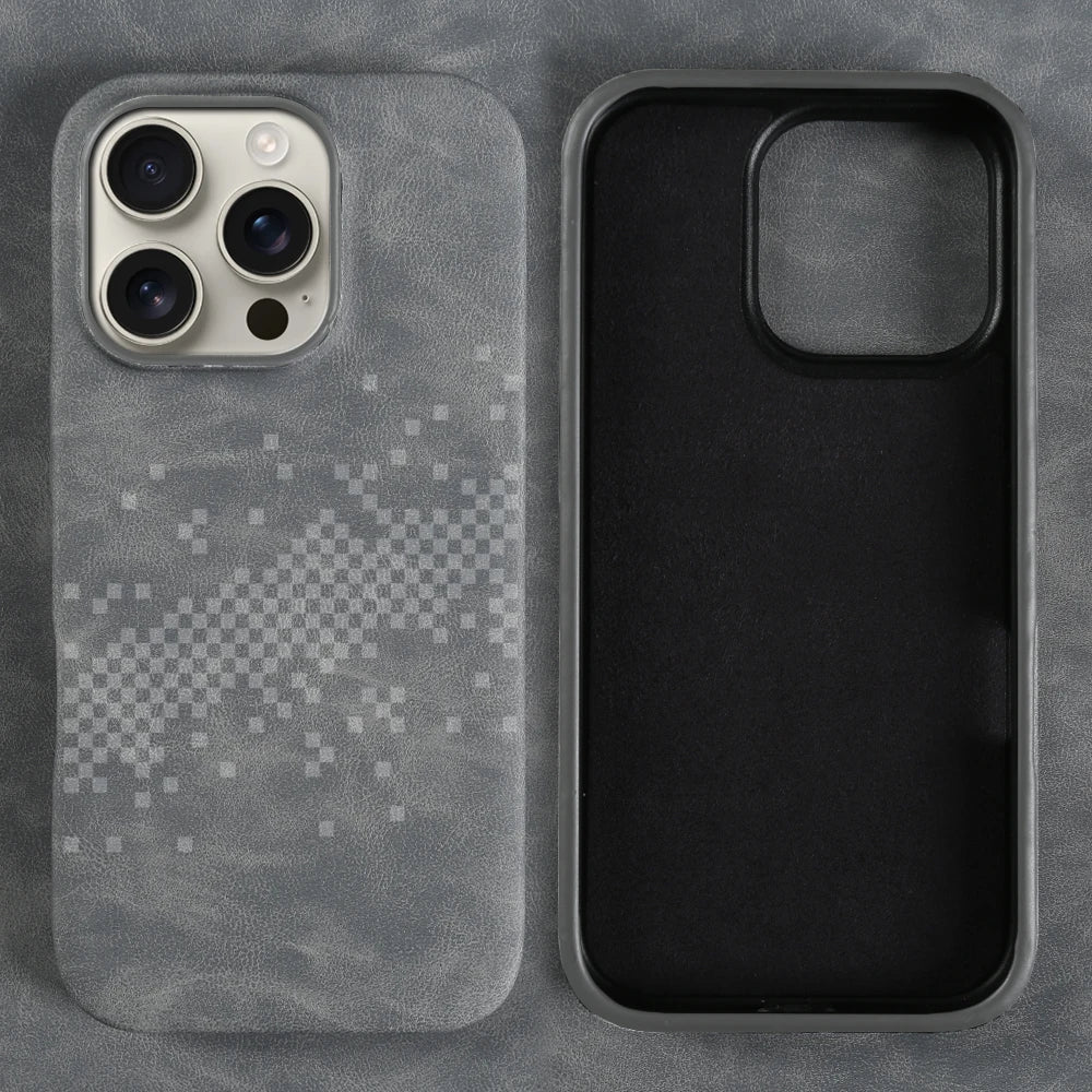 Luxury Leather Case for iPhone 17-15 Pro Max, Shockproof