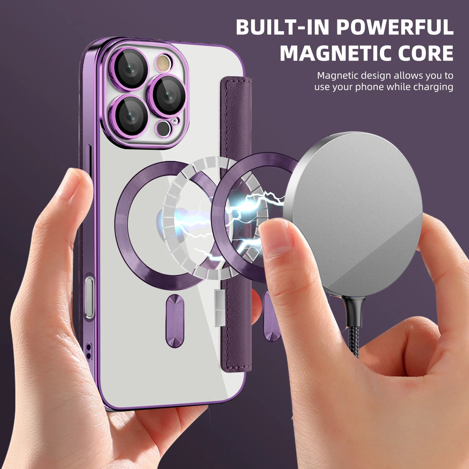 Magnetic Leather Flip Case for iPhone 17 Pro Max