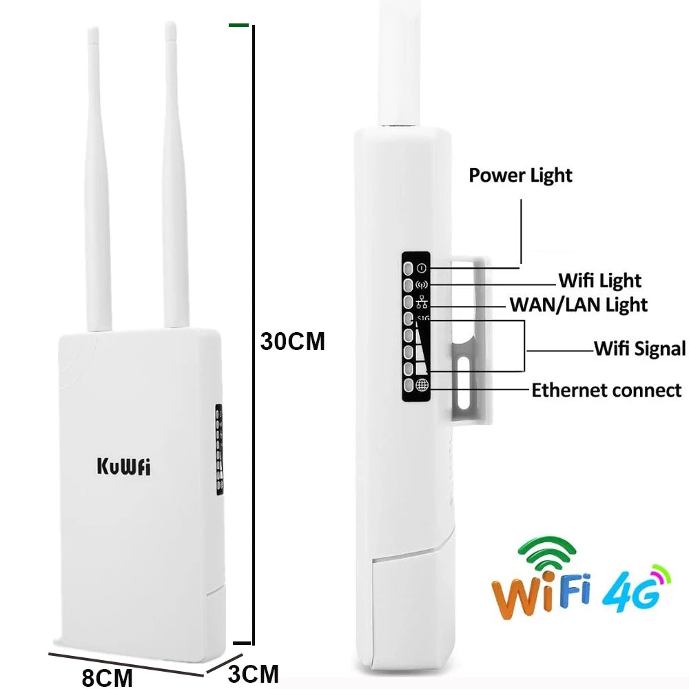 Kuwfi Outdoor 300Mbps 4G LTE Router