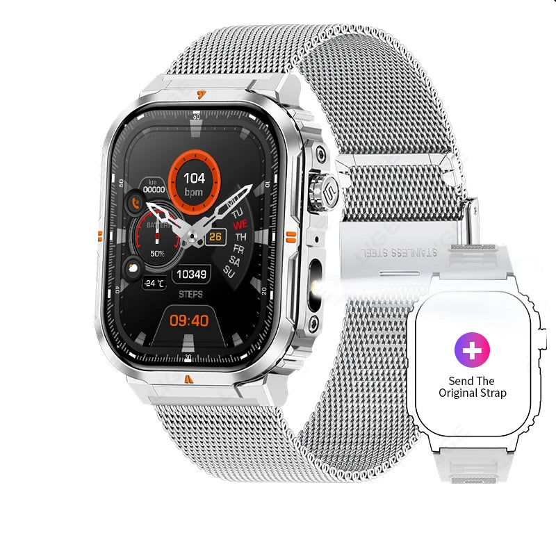 LIGE Outdoor Smartwatch with LED & BT Call 2024