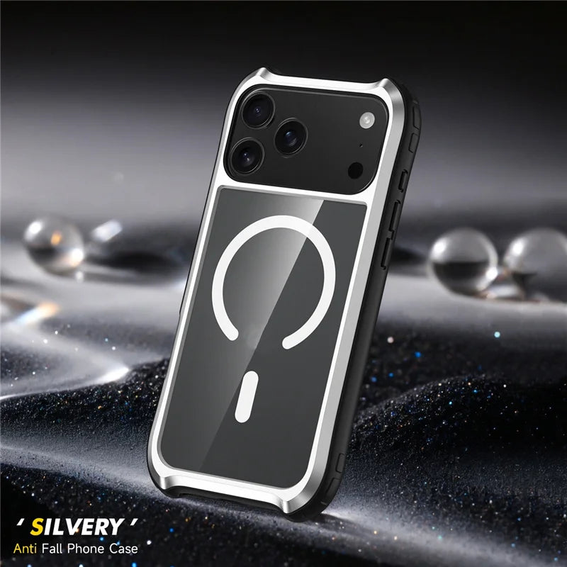 Transparente Aluminiumrahmen-Hülle für iPhone 17 Pro