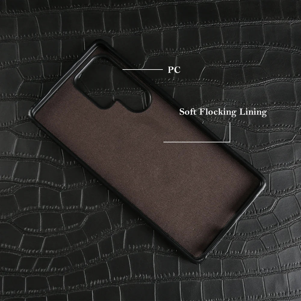 Luxus Krokodilleder Hülle für Samsung Galaxy