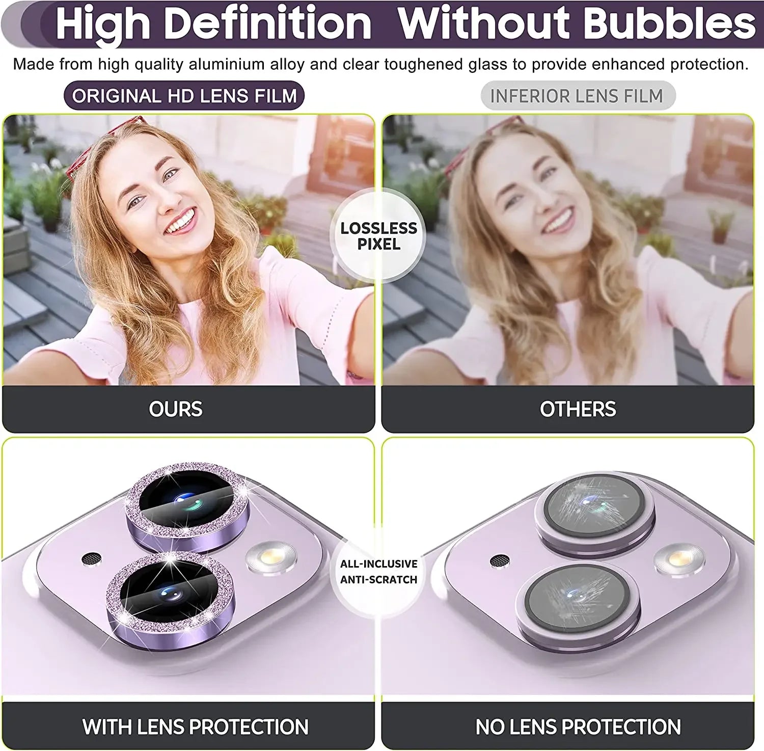 Glitter Diamond Camera Protective Glass for iPhone 17 Pro Max