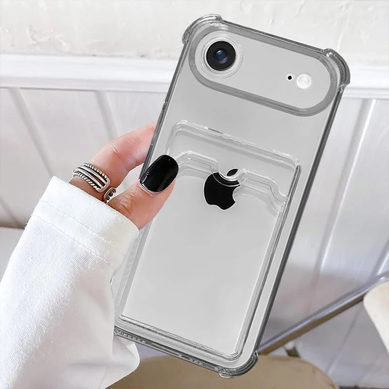 Schockresistente Klare Wallet Hülle für iPhone 17 Pro Max