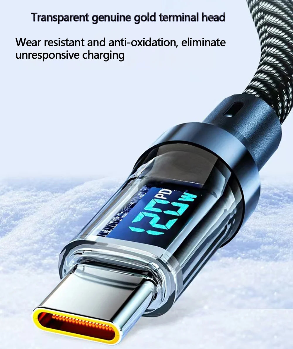 120W USB-C Ladekabel mit LED-Anzeige