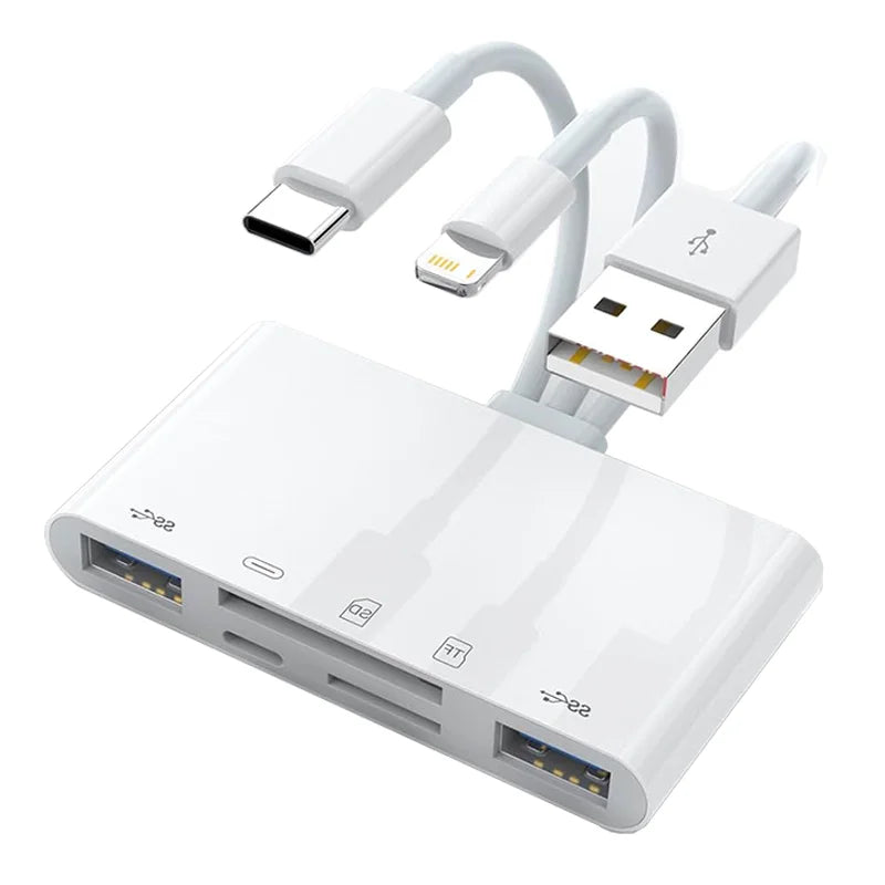 4-in-1 OTG Kartenleser Typ C für iPhone & PC