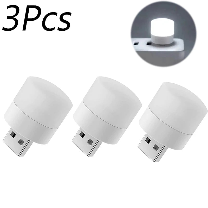 Mini USB LED Nachtlicht warmweiß 1–10 Stk.