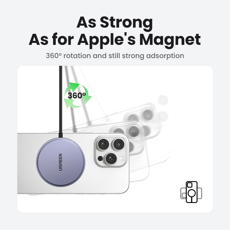 15W Magnetic Qi Charger for iPhone 16 17 Pro