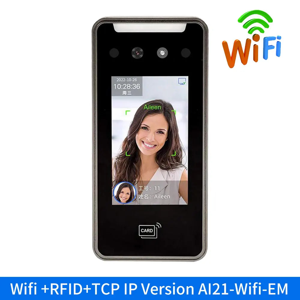 Facial recognition terminal with WiFi & time tracking
