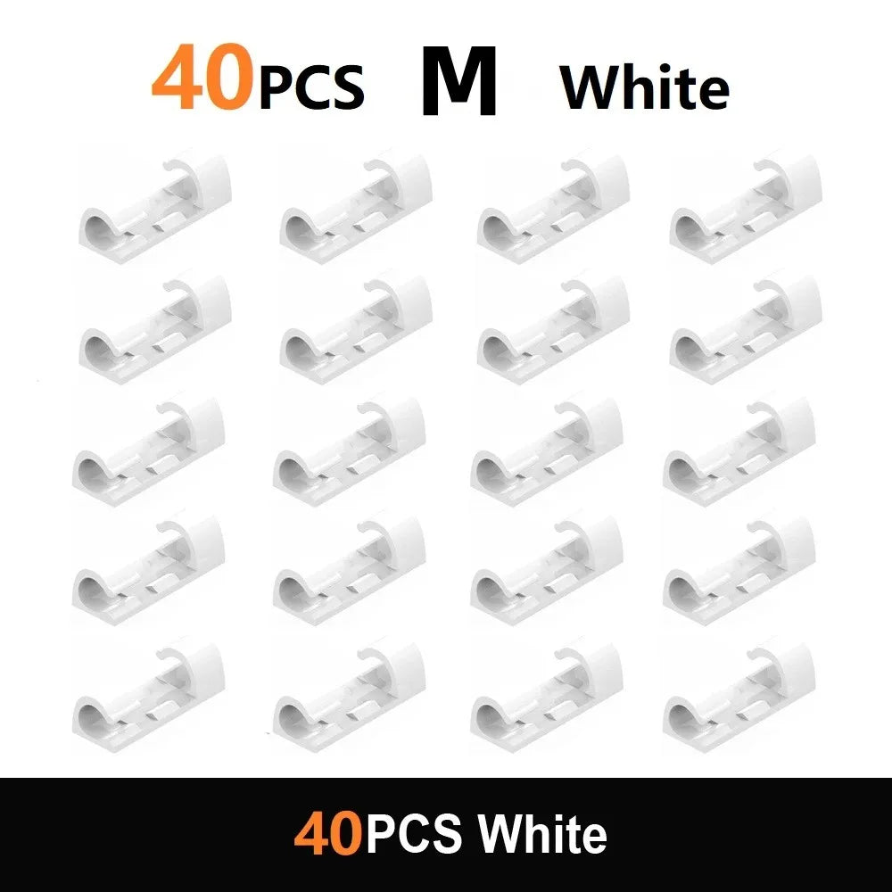 Selbstklebende Kabelclips für Schreibtisch und Wand