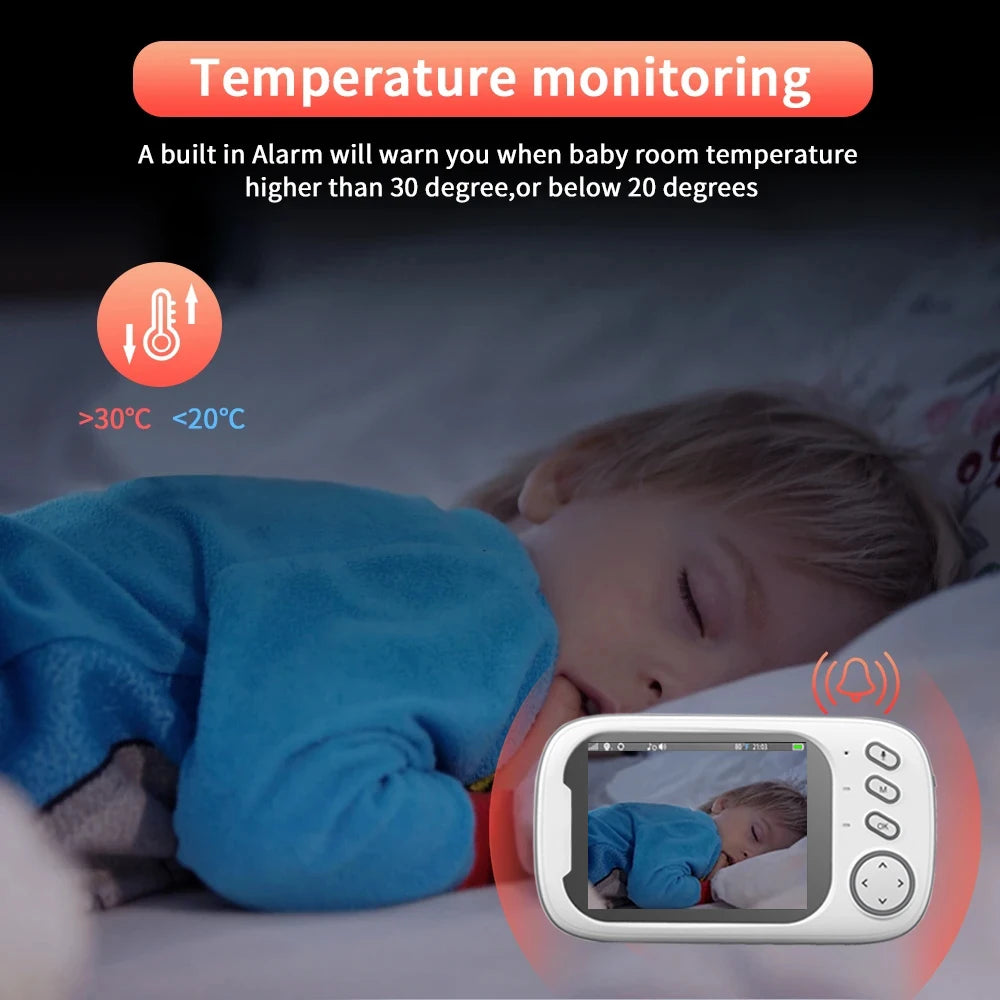 3.5 inch video baby monitor with audio & night mode