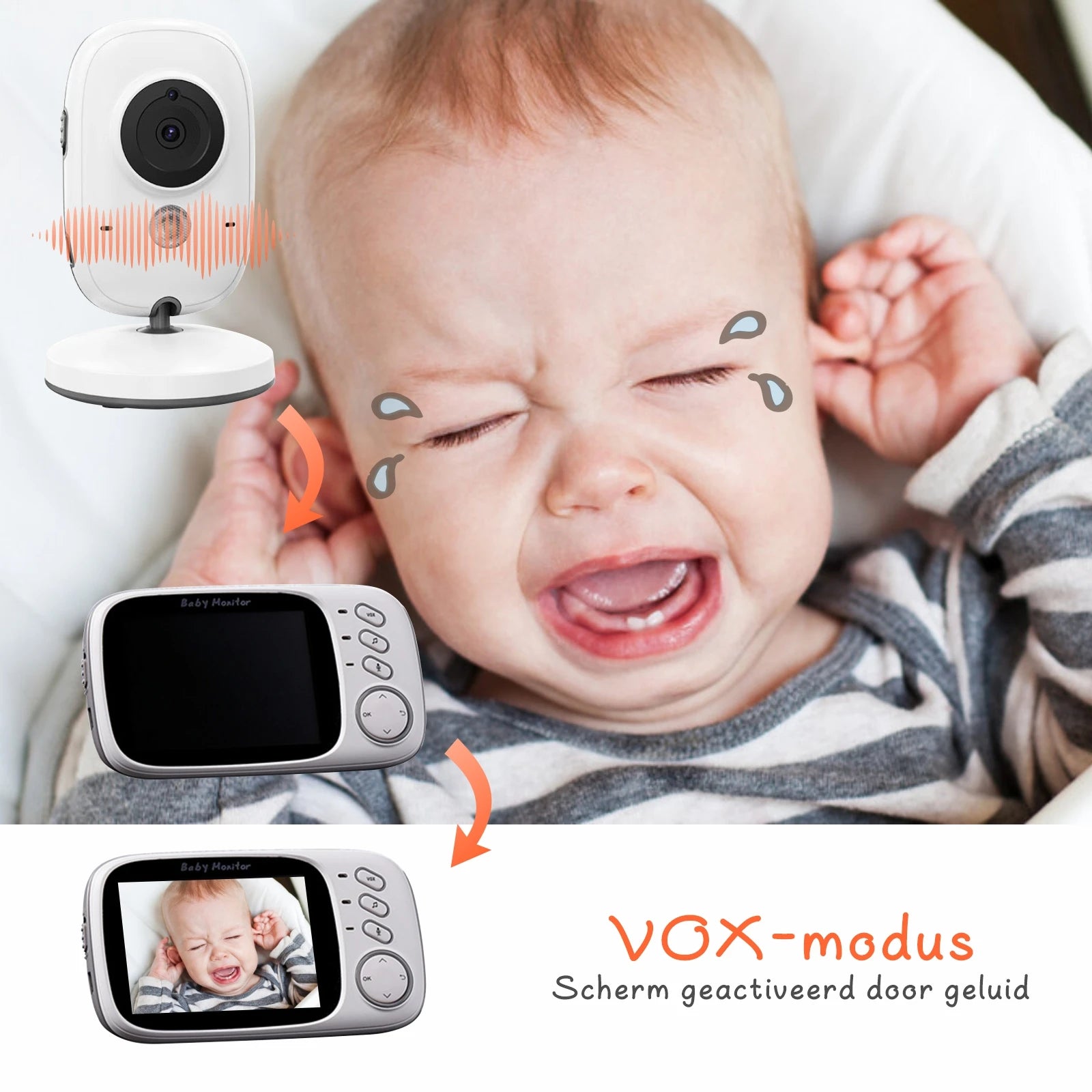 Babyphone 2,4G mit LCD Display und Nachtsicht