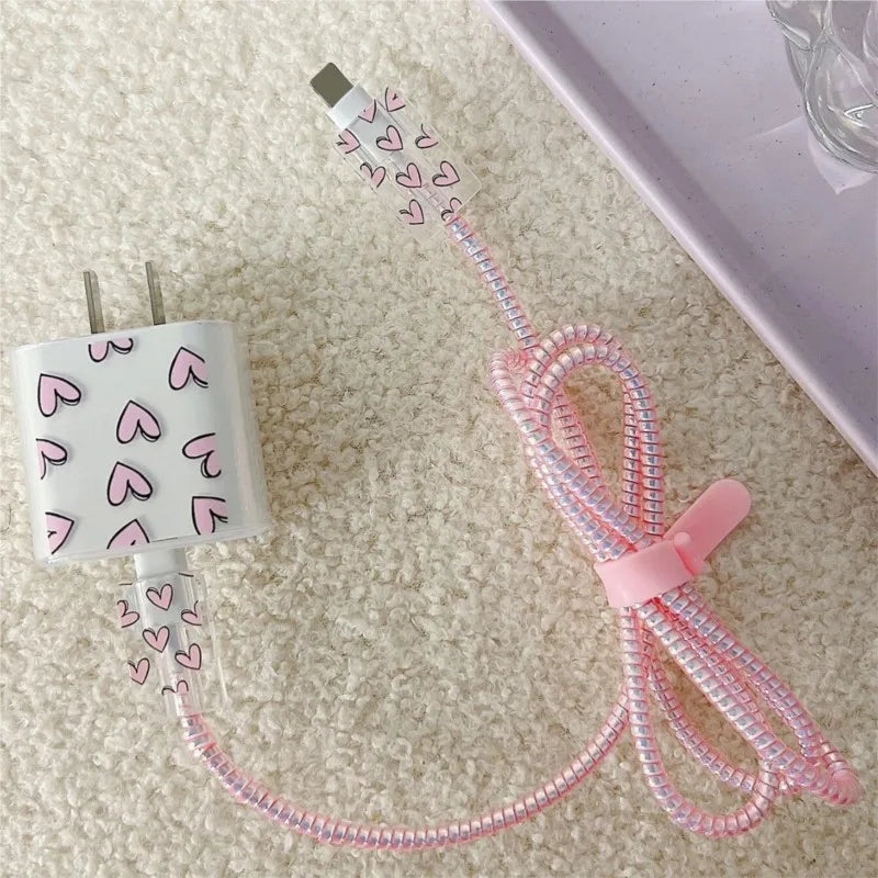 Ladekabel Schutz Hülle Love Muster für iPhone & Apple