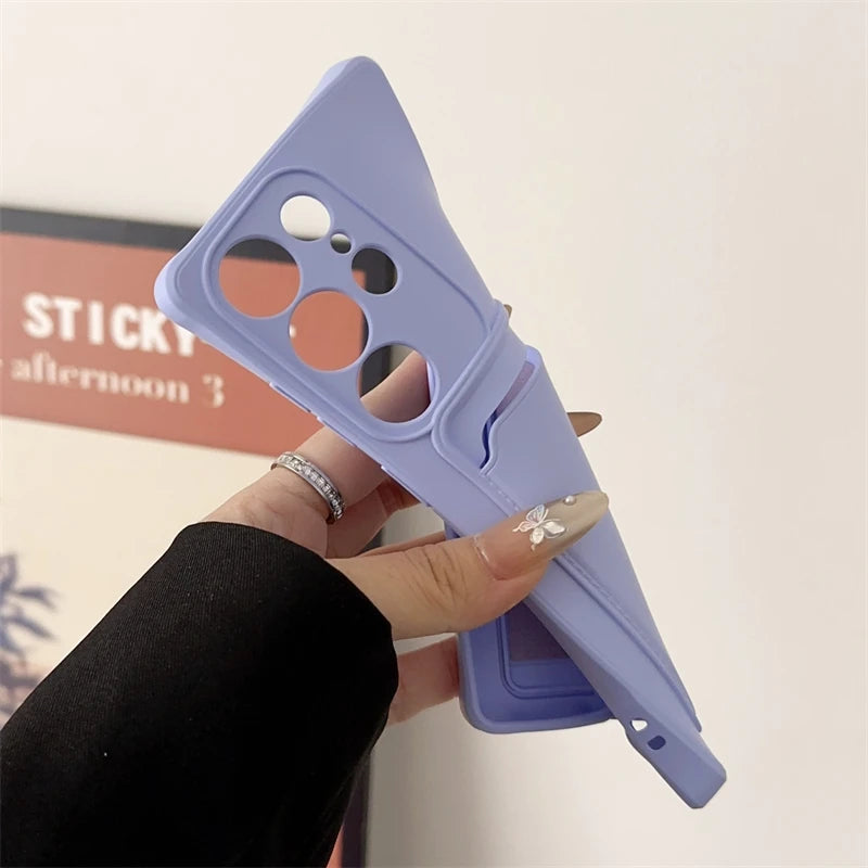 Weiche Silikon Kartenhalter Hülle Samsung S25 S24 Plus