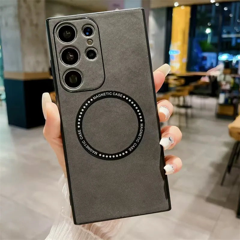 Magnet Lederhülle für Galaxy S25–Note 10 Plus