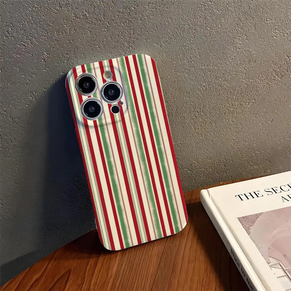 Christmas striped case for iPhone 17 & 16
