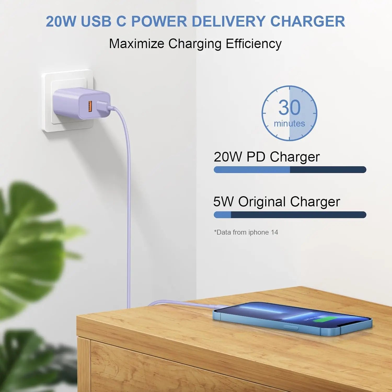 USB C Ladegerät Dual Port PD Schnellladegerät