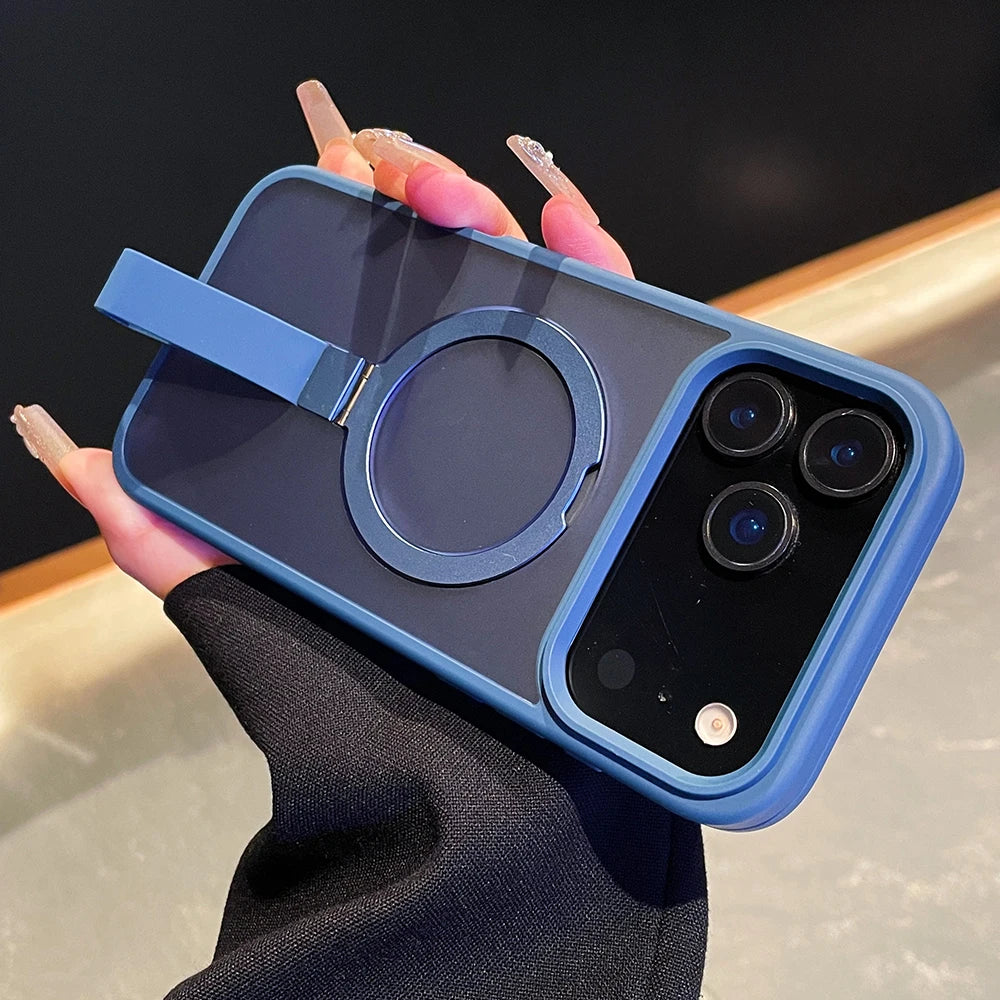 Für iPhone 17 – Magnetische Hülle mit Metallhalter