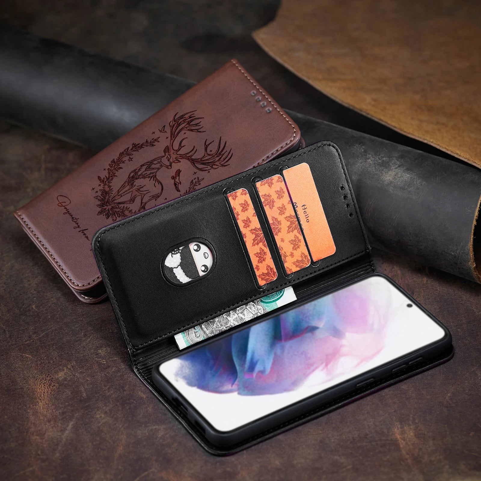 3D Tier Leder Flip Hülle für Xiaomi/Poco