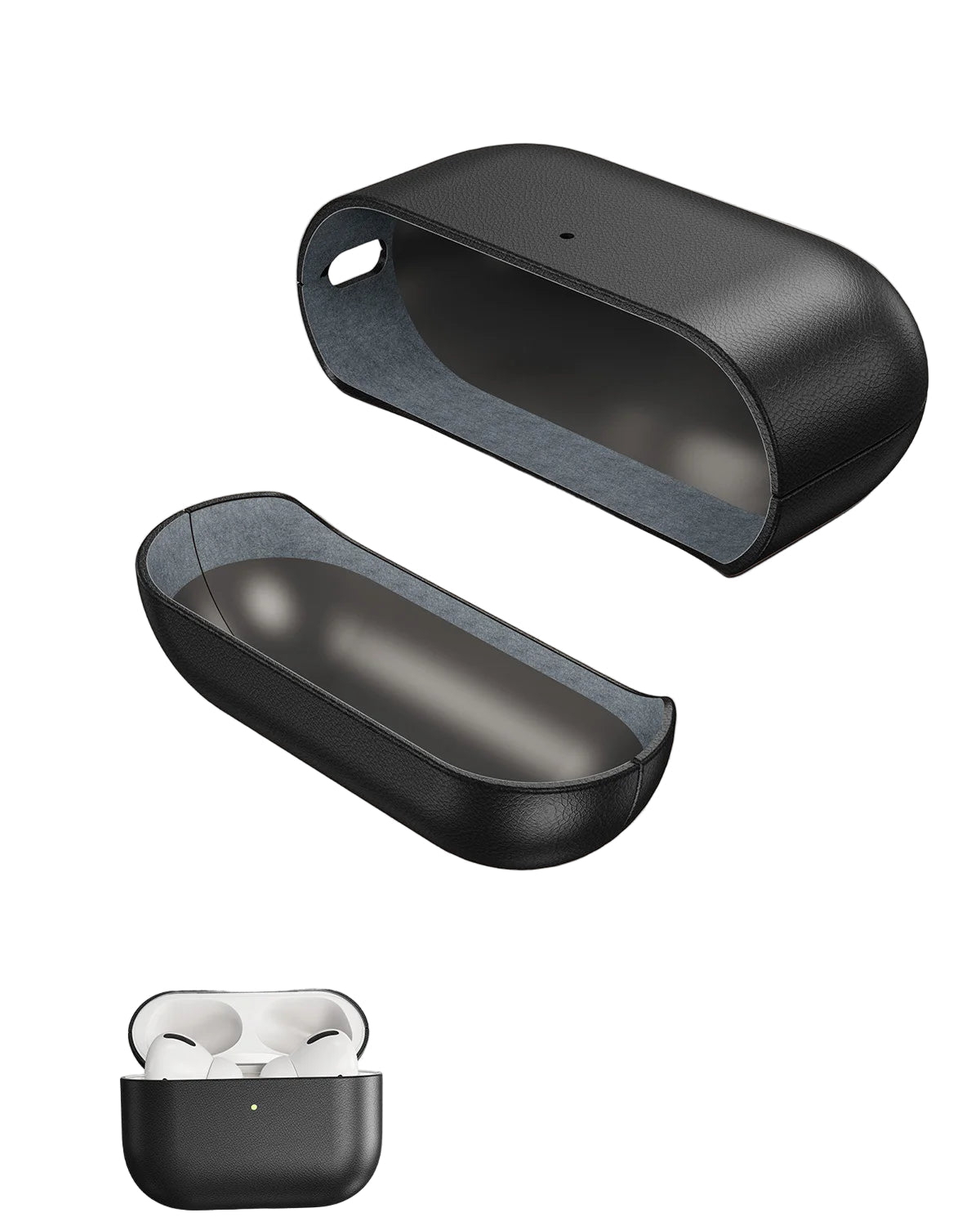 Genuine leather case for AirPods Pro 3, shockproof with hook