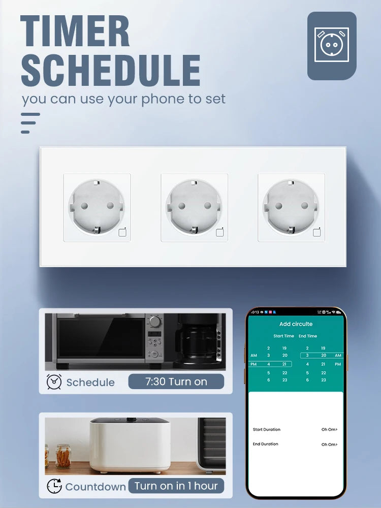 Smart WiFi socket EU USB Type-C Timer Alexa
