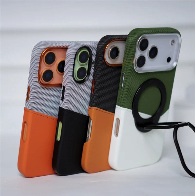 Luxus Leder Kartenfach mit MagSafe für iPhone 17