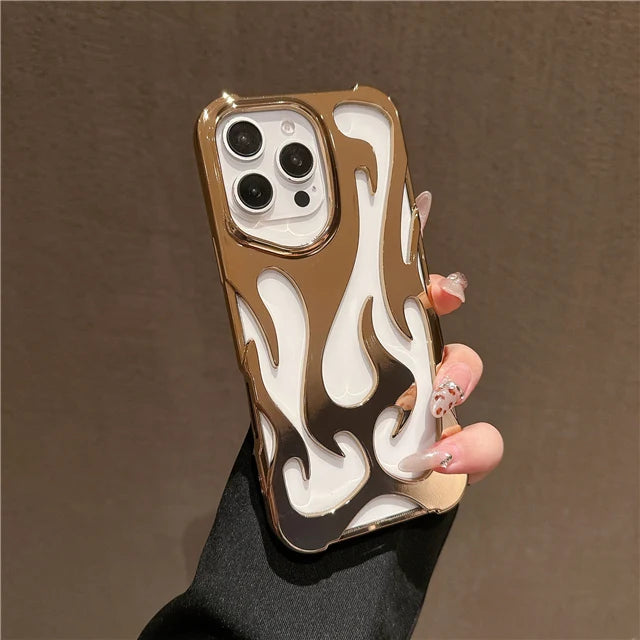 Luxury 3D Flame Case for iPhone 17, Silicone