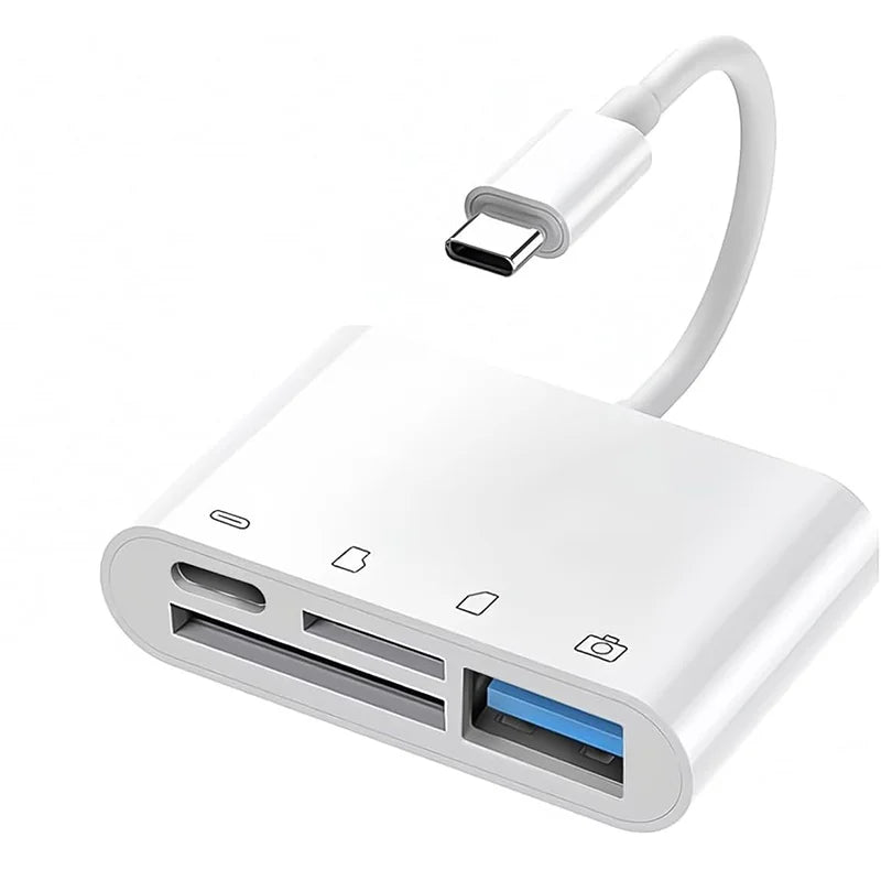 4-in-1 OTG Kartenleser Typ C für iPhone & PC