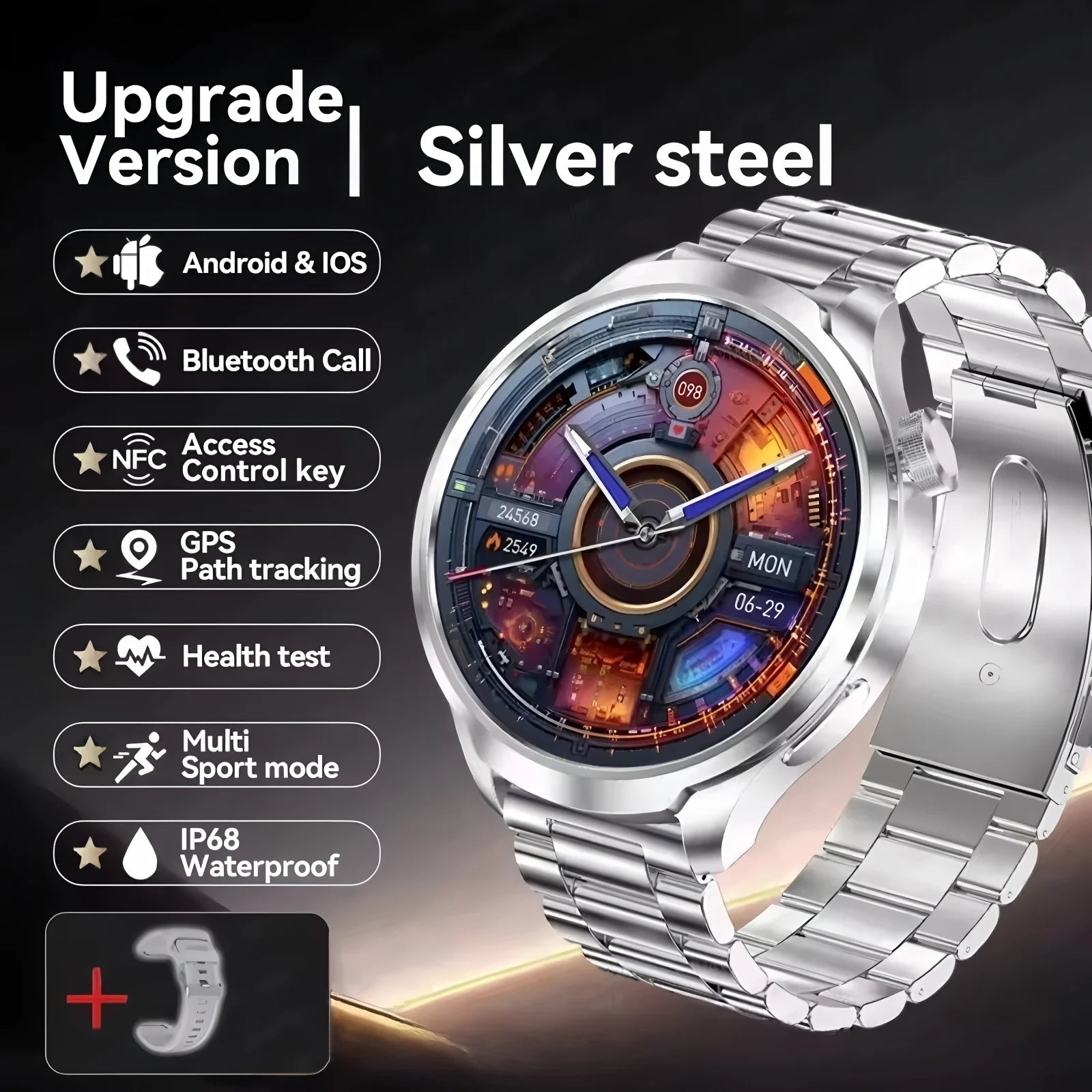 1,61" AMOLED GPS Smartwatch für Damen & Herren