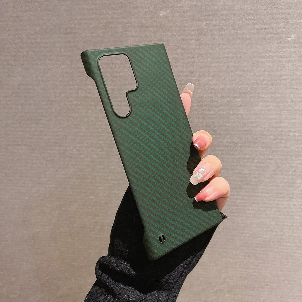 Rahmenlose Carbon-Textur Hülle für Galaxy S24 Ultra