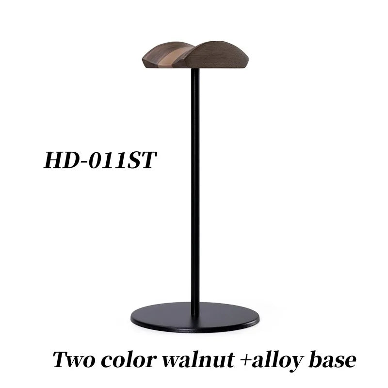 Metal walnut headphone stand, wooden desk holder