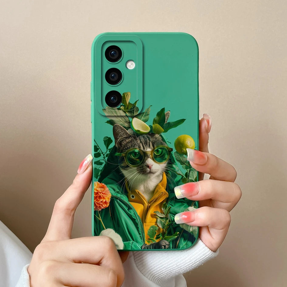 Leopard print silicone case with camera protection