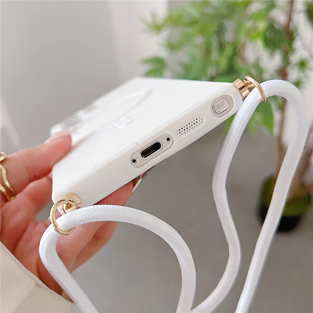 Magnetic crossbody case with strap for Galaxy