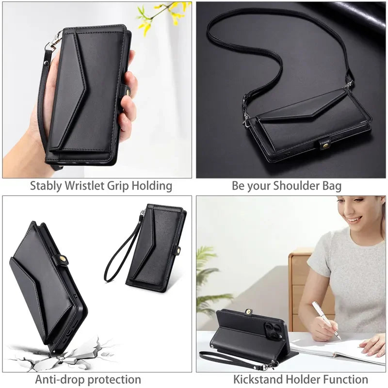 Crossbody Leder Handyhülle für Xiaomi