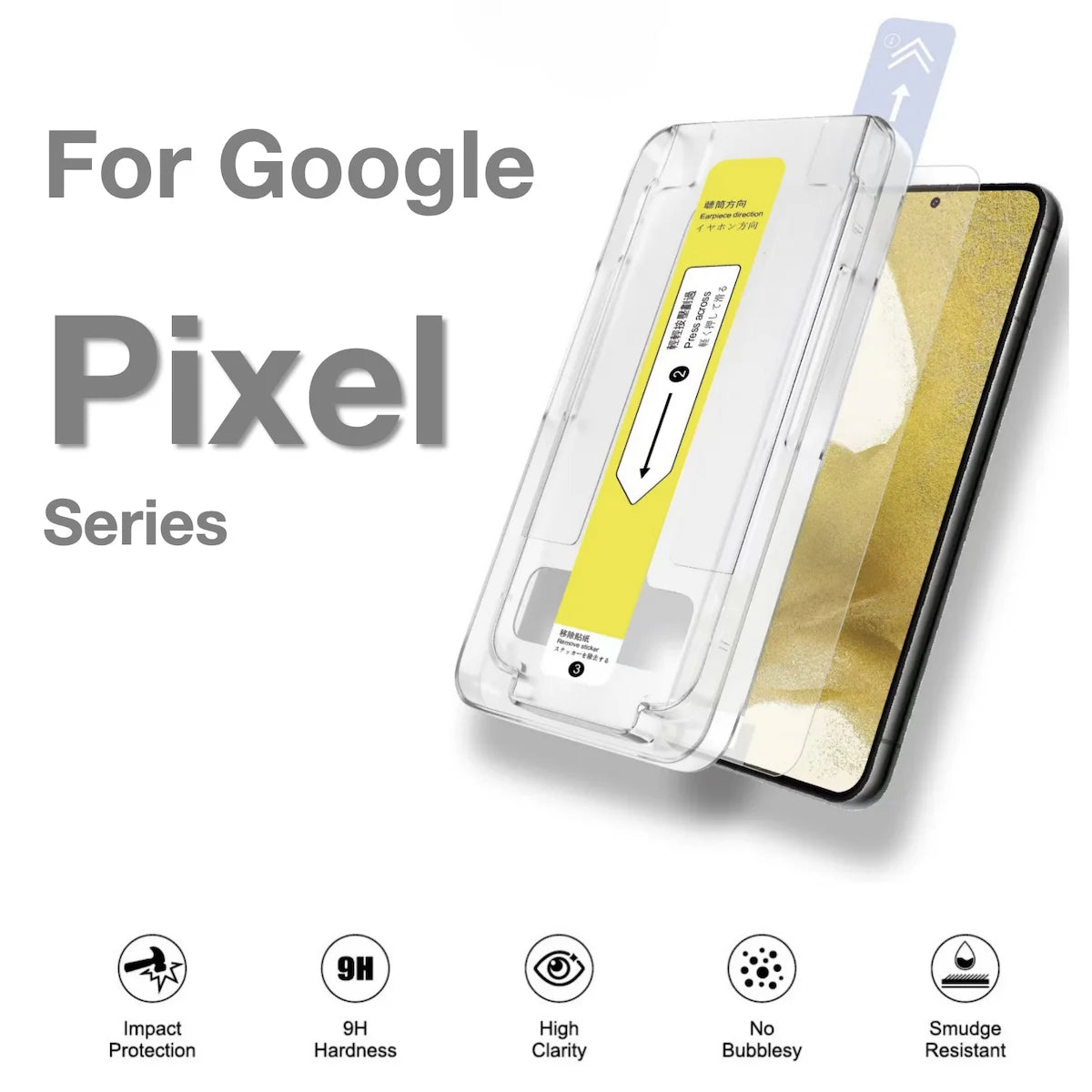 Panzerglas Google Pixel 6a–10 Pro mit Set