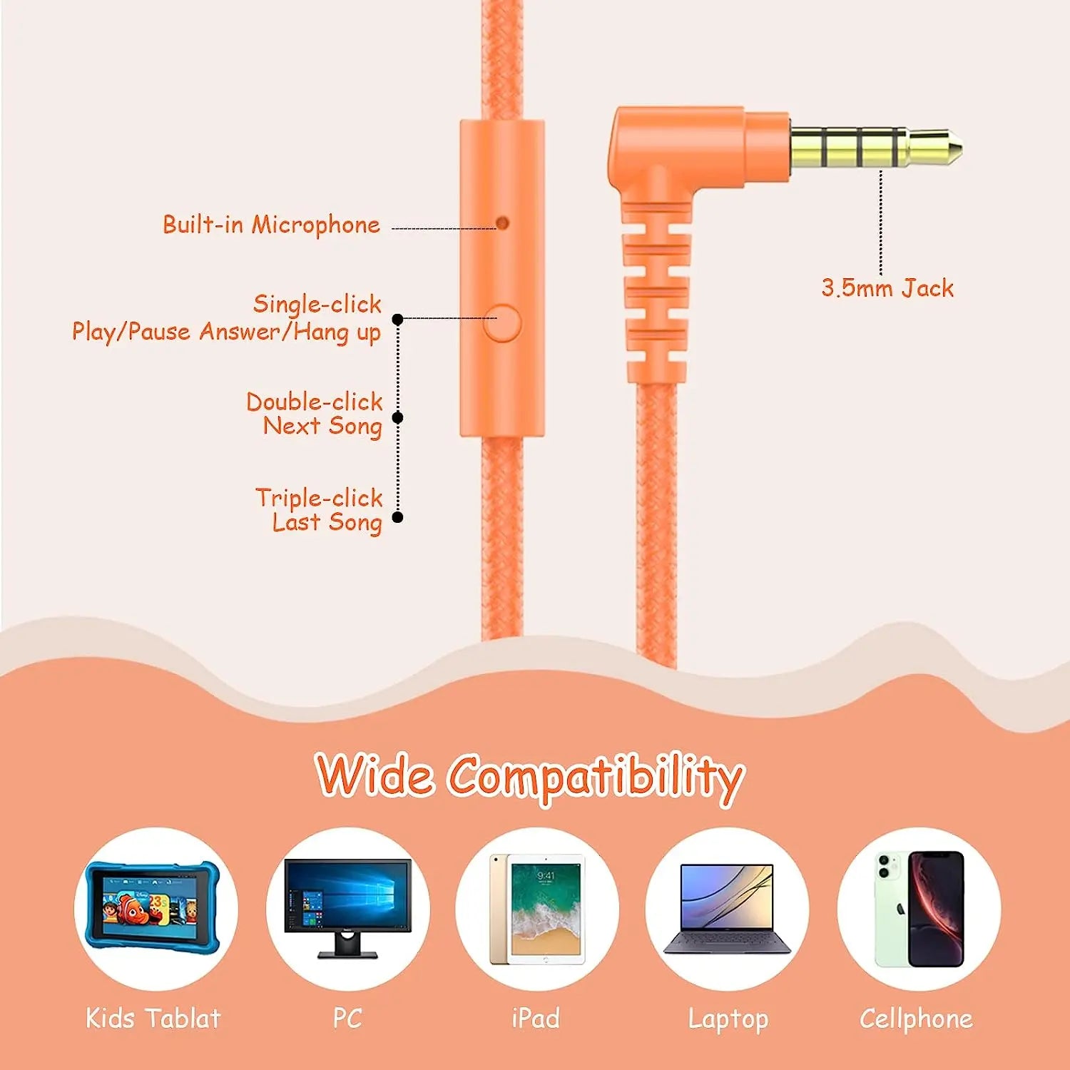 OKCSC B2 Faltbare Kinderkopfhörer mit Mic