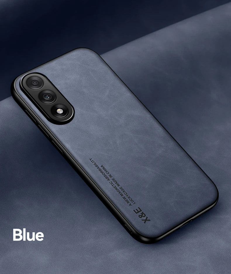 Magnetic sheepskin leather case for Galaxy S25–S9 Plus