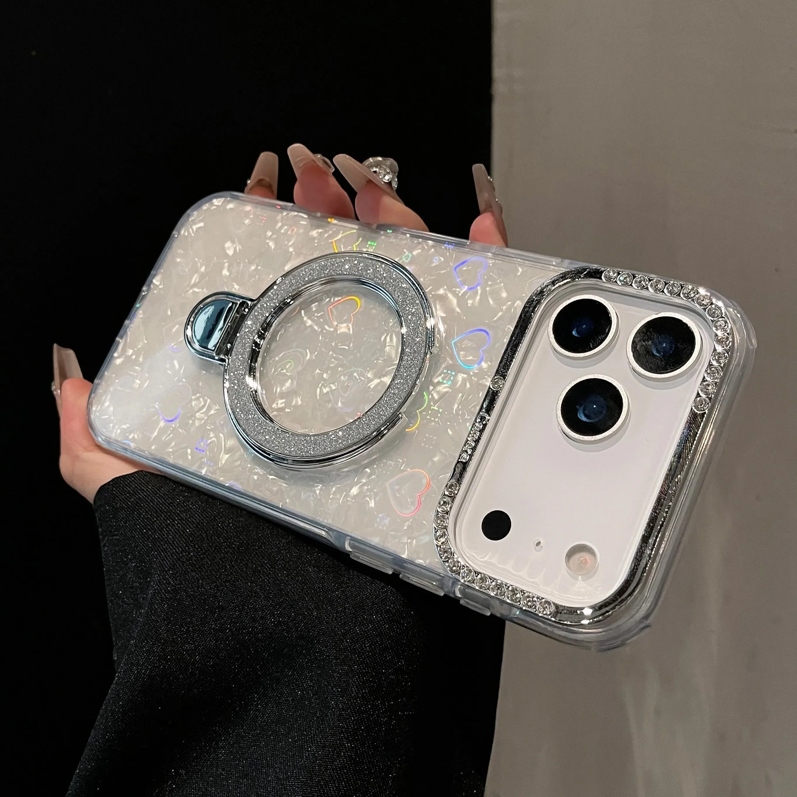 Glitzernde Doppel-Seiten-Hülle für iPhone 17