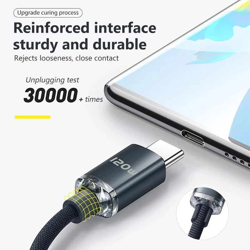 120W Typ C Kabel Schnellladung USB C