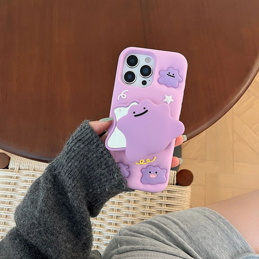 3D Cartoon Spiegelhülle mit Ständer für iPhone