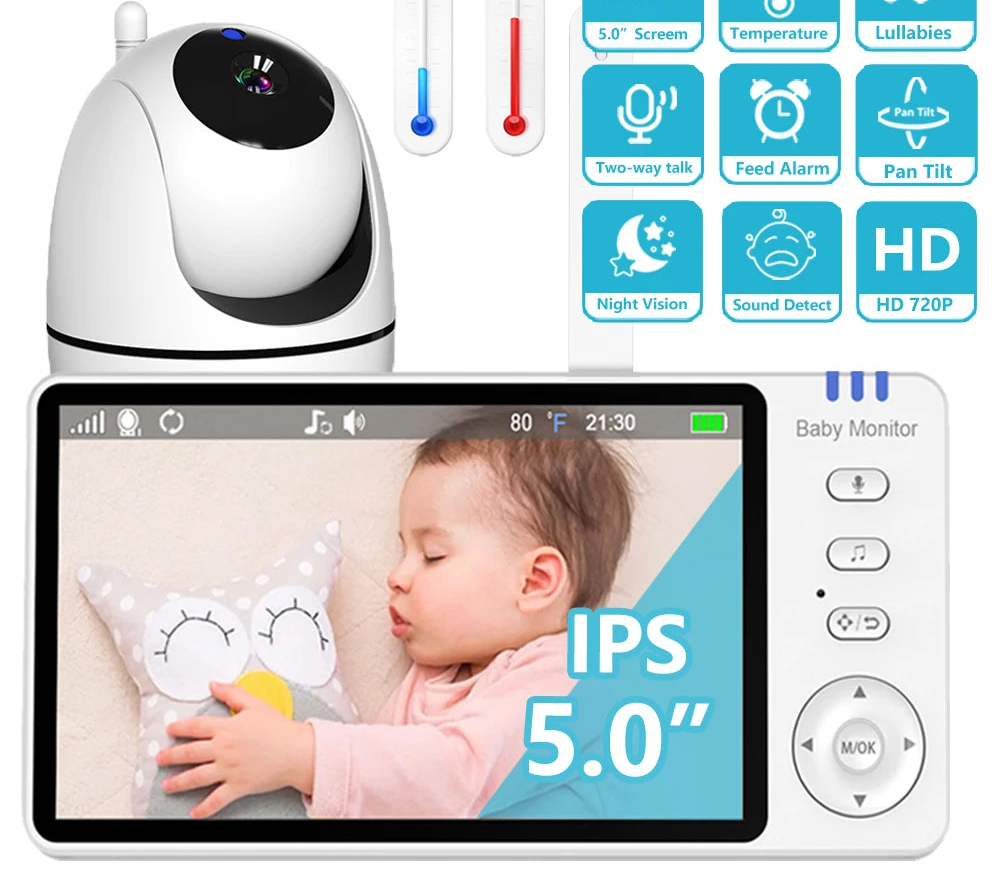 5 Zoll Video Babyphone mit PTZ Kamera und Nachtsicht