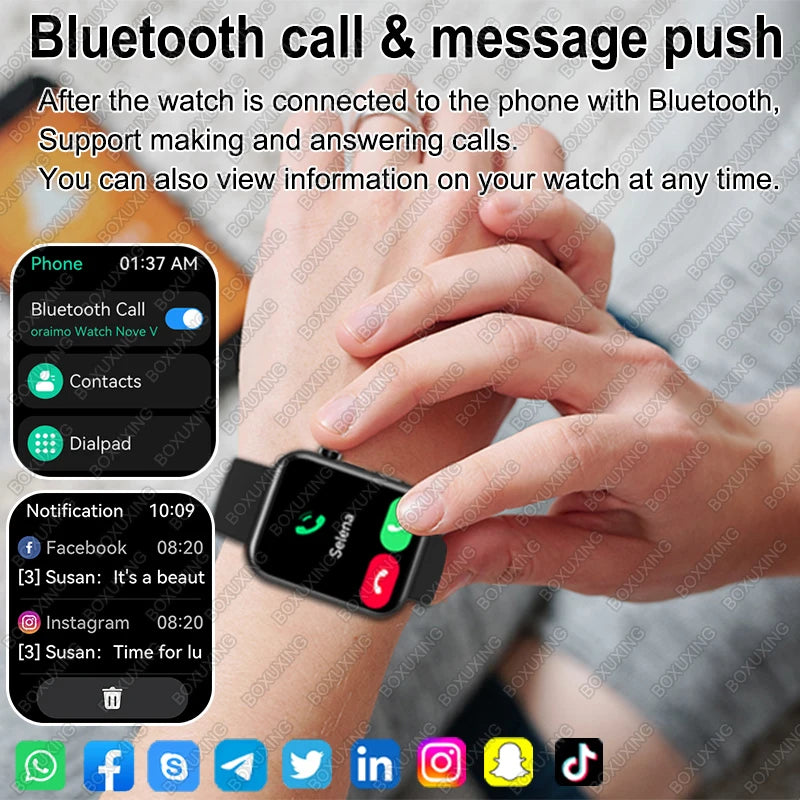 Smartwatch 2025 mit Kamera, Fitness & Anruf-Funktion