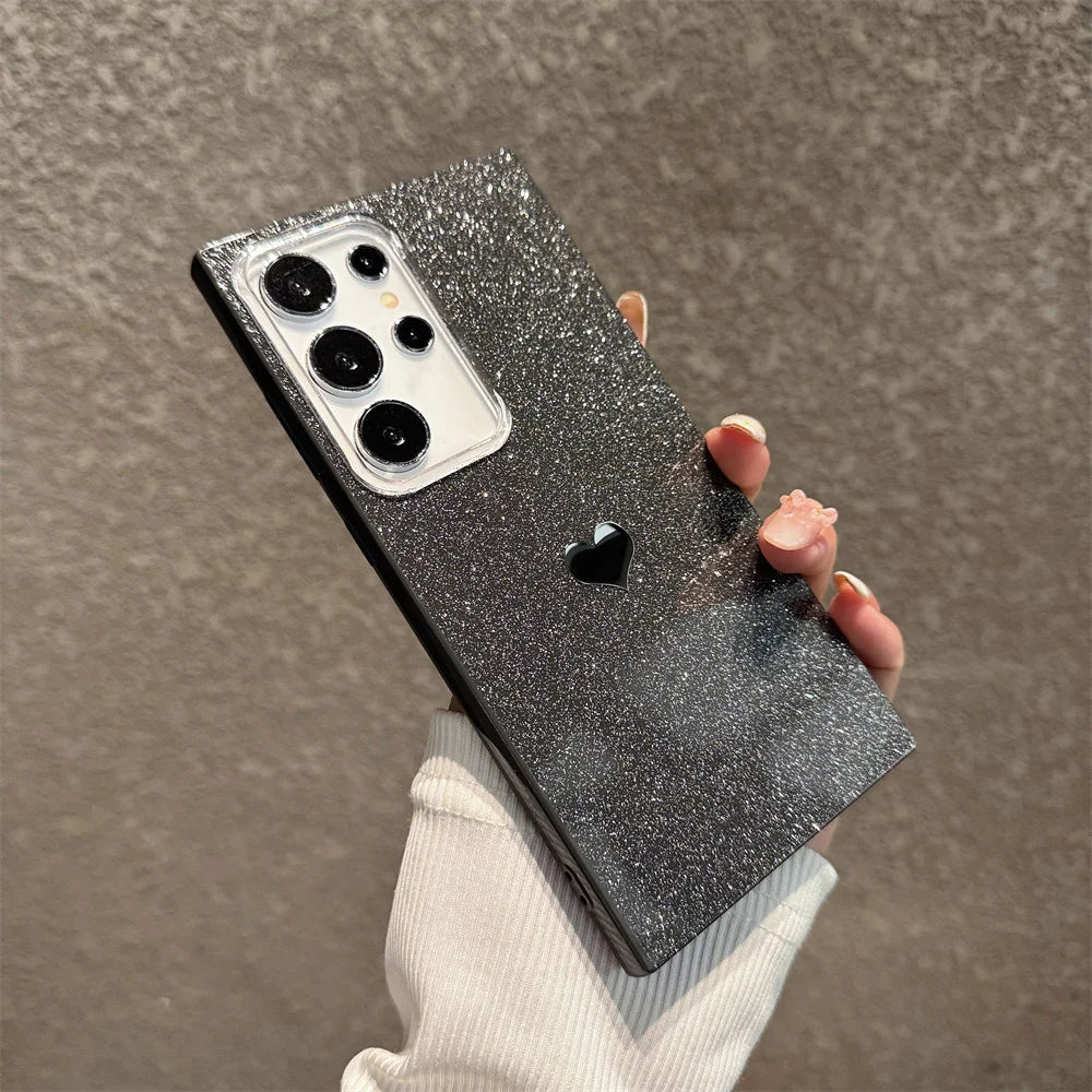 Glitzer Herz Hülle für Samsung Galaxy S25 S24 S23