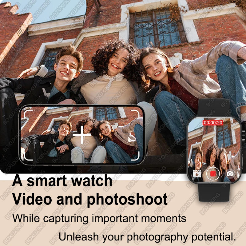 Smartwatch 2025 mit Kamera, Fitness & Anruf-Funktion