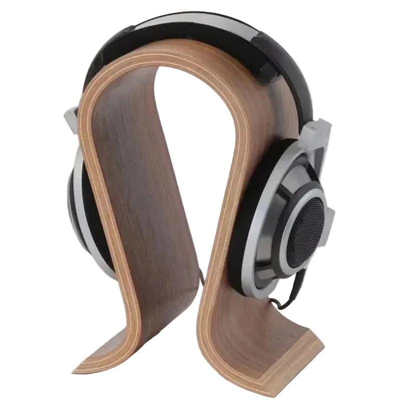 Kopfhörer Ständer Walnuss U Form – Gebogene Headset Halterung aus Holz
