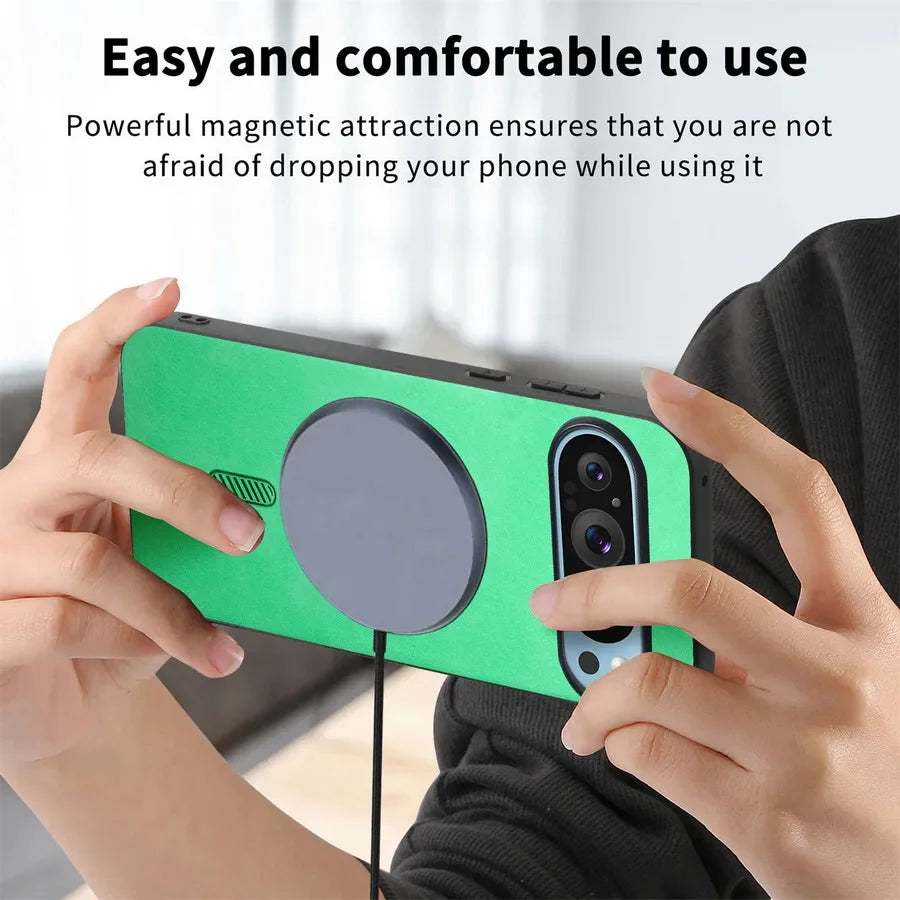 Luxus Leder Hülle Pixel 9 Pro Magsafe