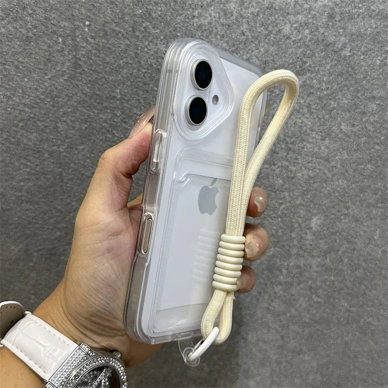 Transparente Kartenfach-Umhängehülle iPhone