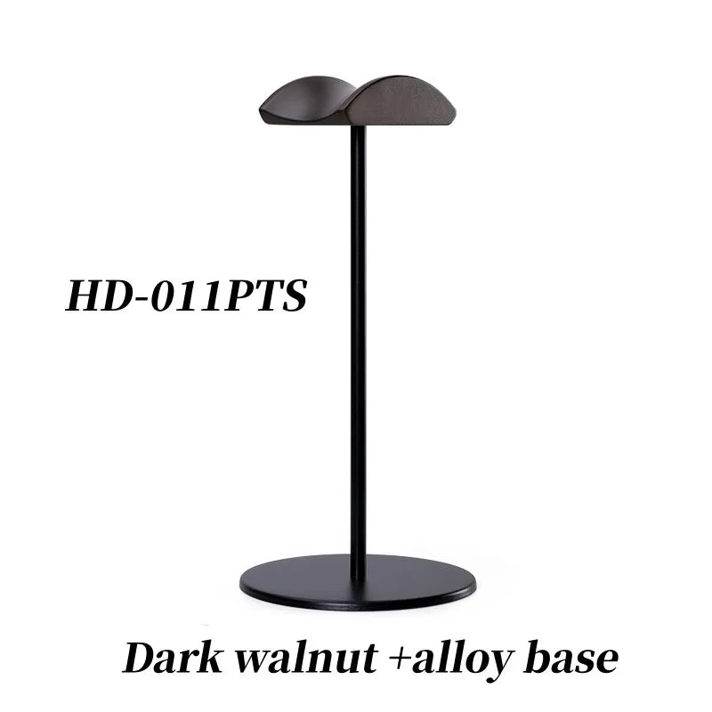 Metal walnut headphone stand, wooden desk holder