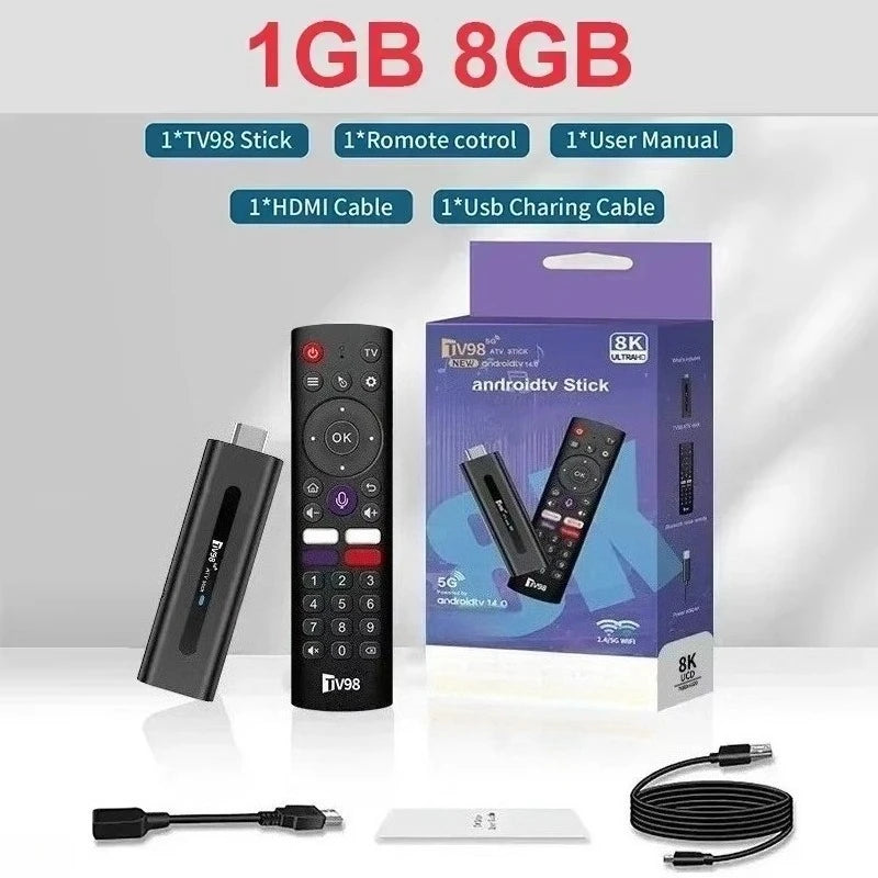 Android 14 Smart TV Stick with 4K/8K streaming