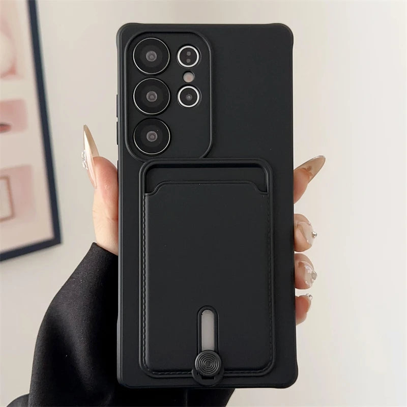 Weiche Silikon Kartenhalter Hülle Samsung S25 S24 Plus